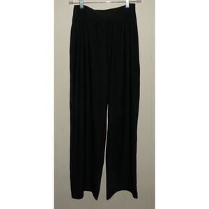 SPANX Women's Size Medium Wide Leg Flare Stretch Waist Pants Black High Rise